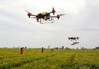 新华社照片，石家庄，2020年5月17日
“一喷三防”助丰收
5月17日，在河北省临漳县柏鹤集乡兵马寨村一处麦田，工作人员操作植保无人机开展喷防作业。
眼下正值冬小麦“一喷三防”的关键时期，河北省邯郸市临漳县利用植保无人机对小麦进行喷药作业，保障粮食丰收。
新华社记者 王晓 摄