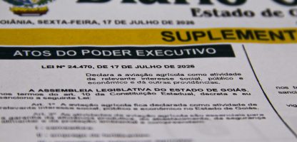 VALENDO: depois de aprovada em dois turnos de votação unânime, lei pró-aviação agrícola foi públicada sexta-feira no Diário Oficial do Estado