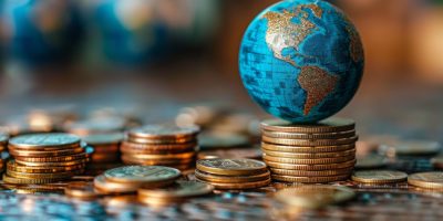 globe-on-top-of-coin-pile-free-photo
